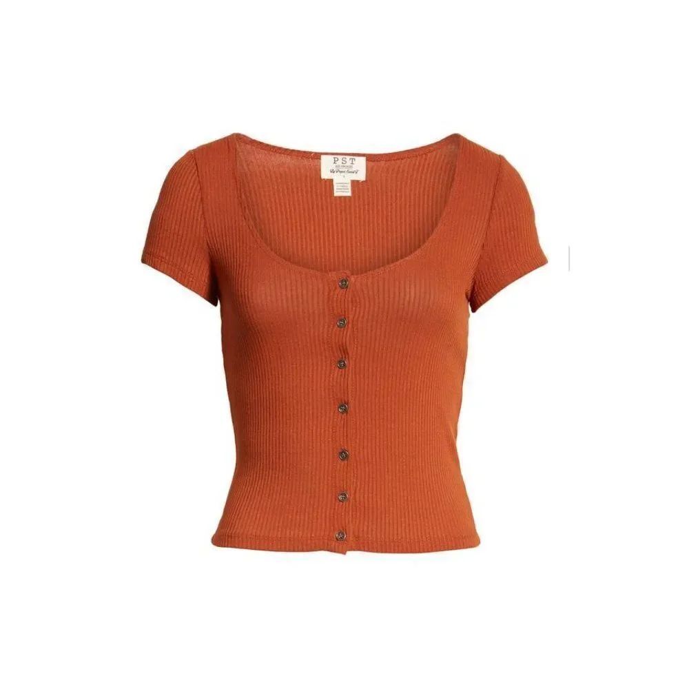 Project Social T Button Front Ribbed Tee sz Small - Picture 3 of 11